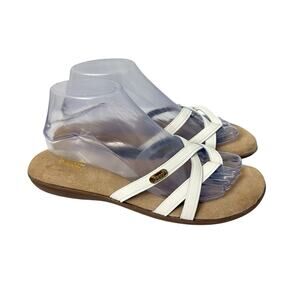 GH Bass Sunjuns Sandals Womens Size 10 M Sharon White Leather Strappy Slip On